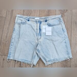 $920 Mens GIVENCHY Bleach-Wash Cotton Denim Shorts Pale Blue 38